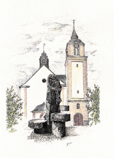 Kirche m. Brunnen